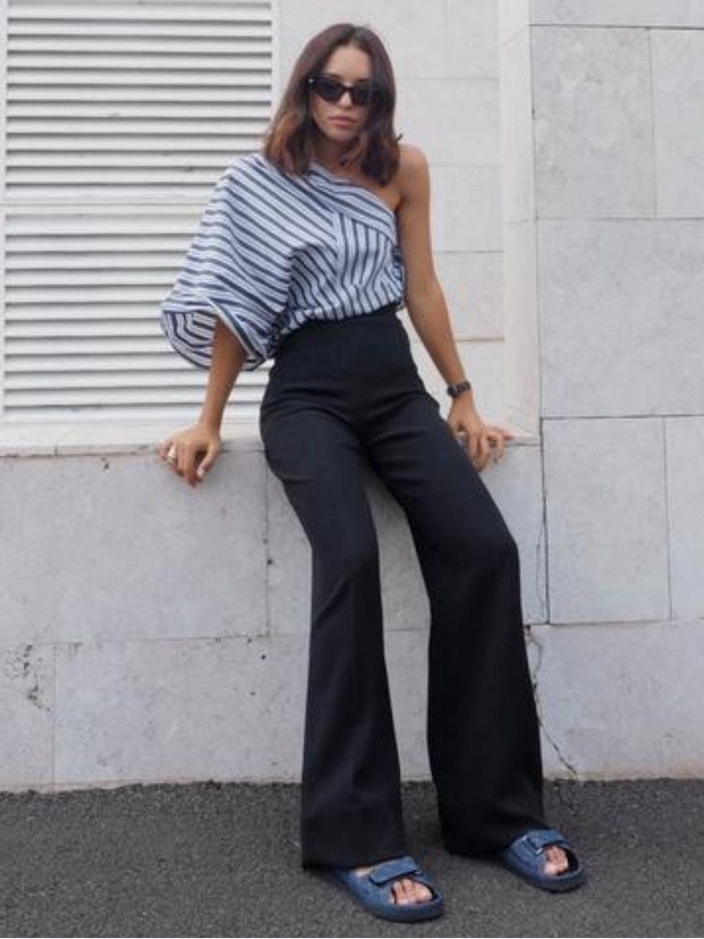 Roland Mouret Powell 100% Cotton asymmetric top